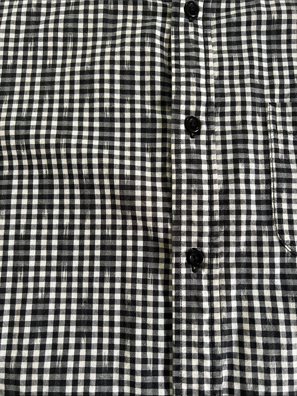 Outerknown Black & White Gingham Short-Sleeve Button-Down Shirt - Picture 2 of 6